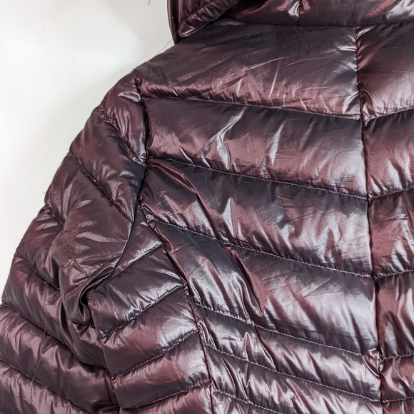 Calvin Klein Down Puffer Jacket Coat Hood Size Small Red Full Zip - Picture 6 of 15